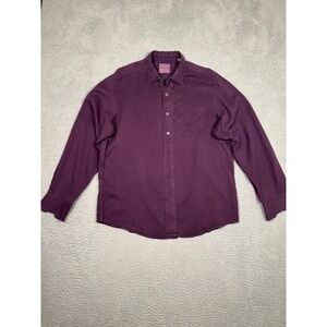 Tommy Bahama Jeans Mens Medium Purple Tencel Cotton Long Sleeve Button Down